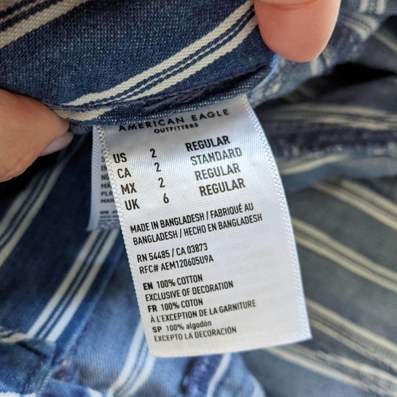 AEO • Super High Rise Stripe Wide Leg Crop Pants 2 - Picture 9 of 10